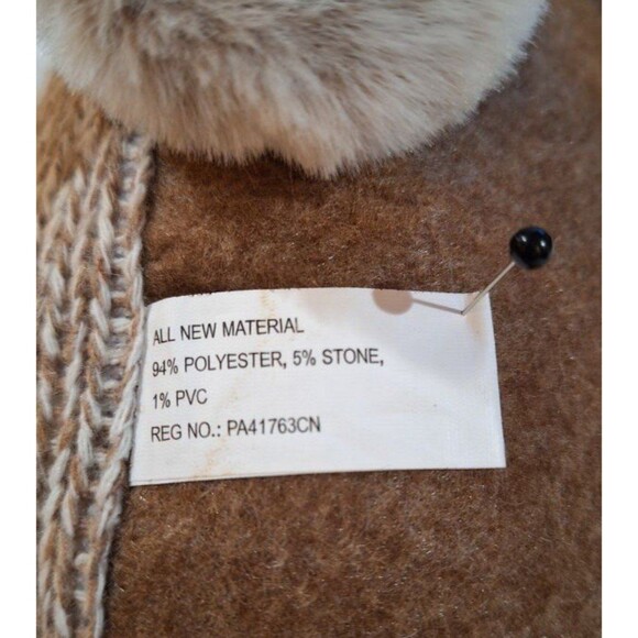 Penguin Plush Stuffed Scarf Ear Muffs Decor Only, Beige & White Beautiful 15" - Picture 8 of 12